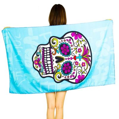 Custom Printed Sugar Skull Beach Towel Large Thick 250gsm
